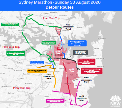 Marathon 2026 Graphic Detour Map