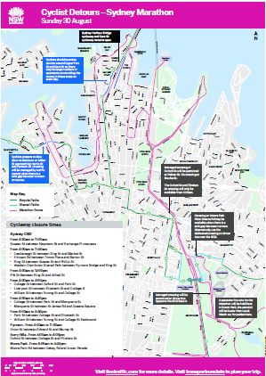marathon cyclist detour map
