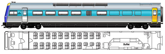 Buffet and saloon - first class motor carriage (EA)