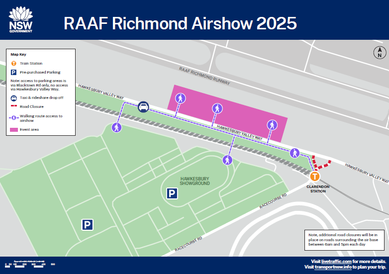 RAAF Airshow transport map