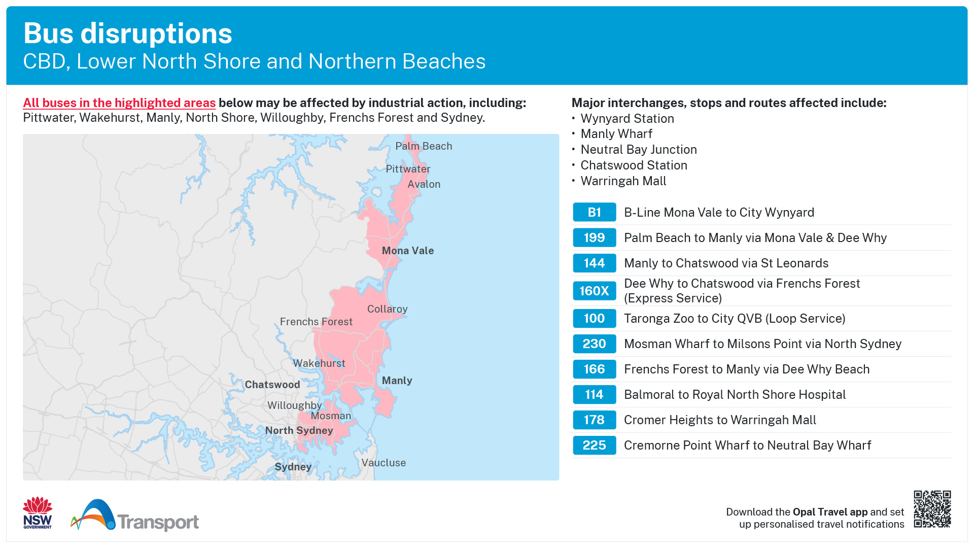 Bus disruptions CBD, Lower North Shore and North Shore
