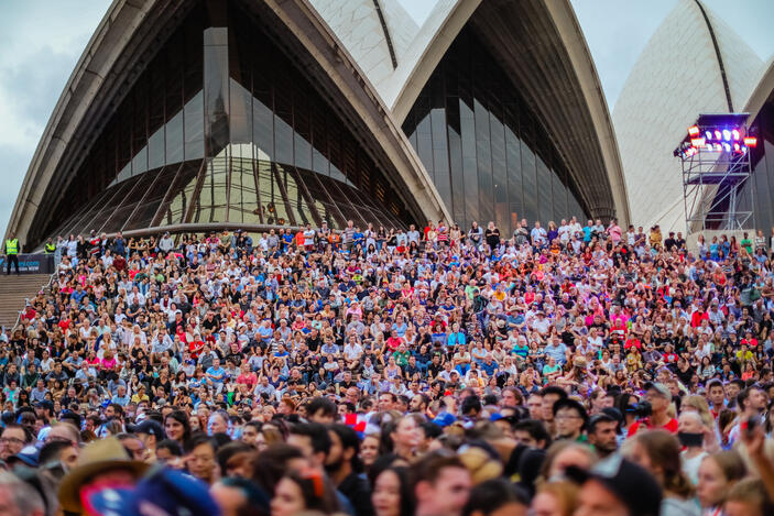 Australia Day crowds Opera House