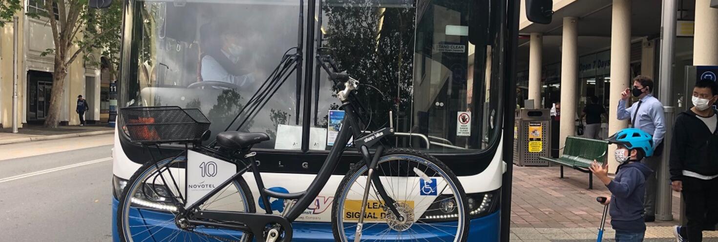 Bike fitted to front of bus