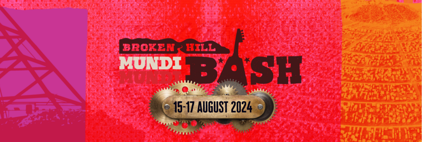 Broken Hill Mundi Mundi bash logo and date