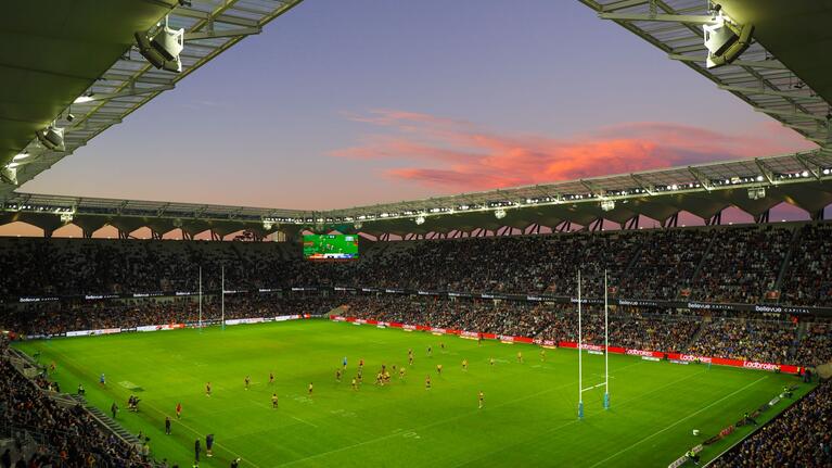 Parra Eels Bankwest Stadium twilight