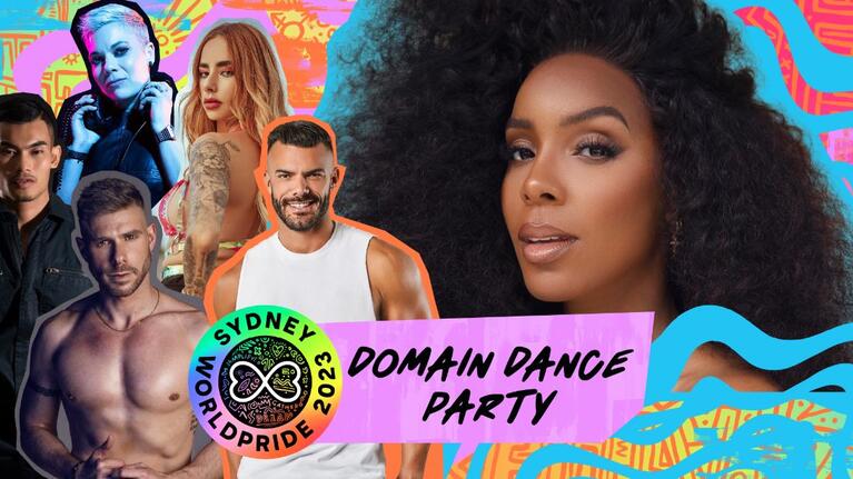 Domain dance party banner world pride