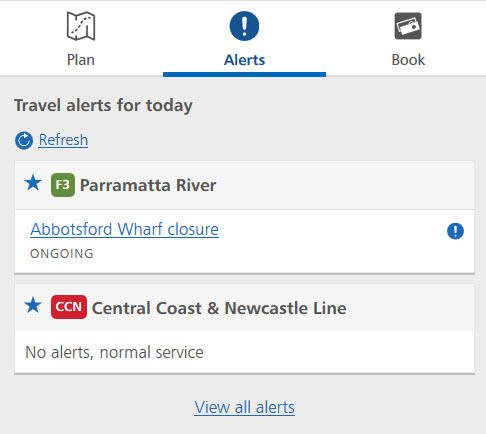 travel alerts transport nsw