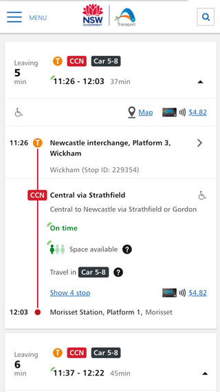 travel in the correct car transportnsw info